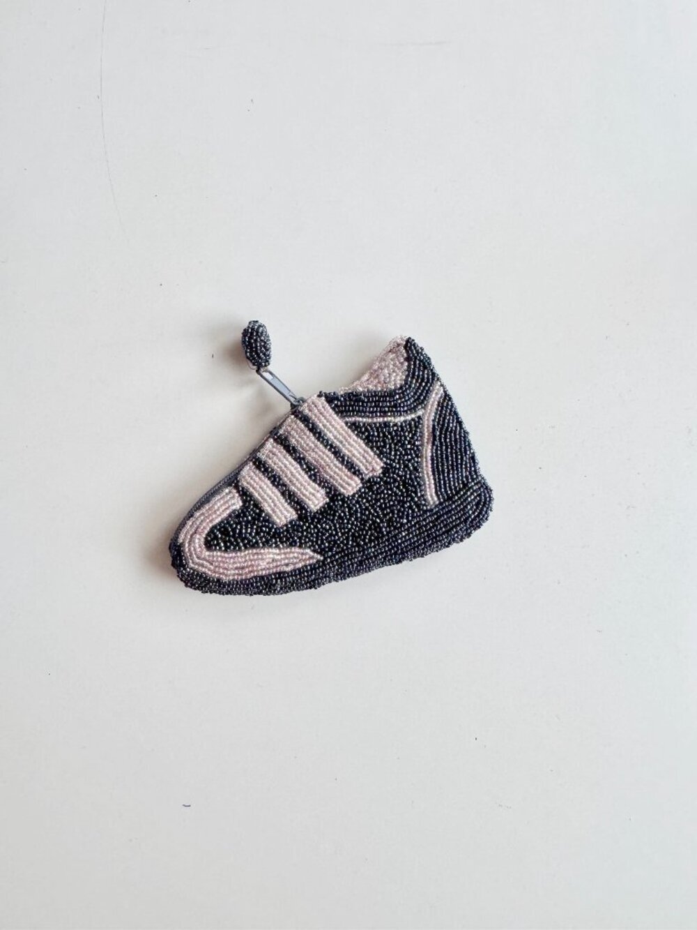 Small Satin Beaded Sneaker Shoe Coin Change Purse